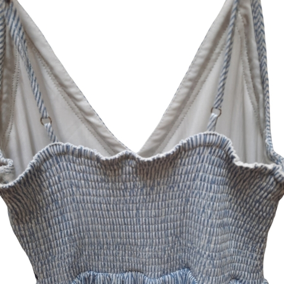 Japna Blue & White Lined Maxi Dress - Picture 6 of 8